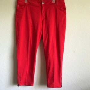Lane Bryant| Red Zip ankle skinny jean